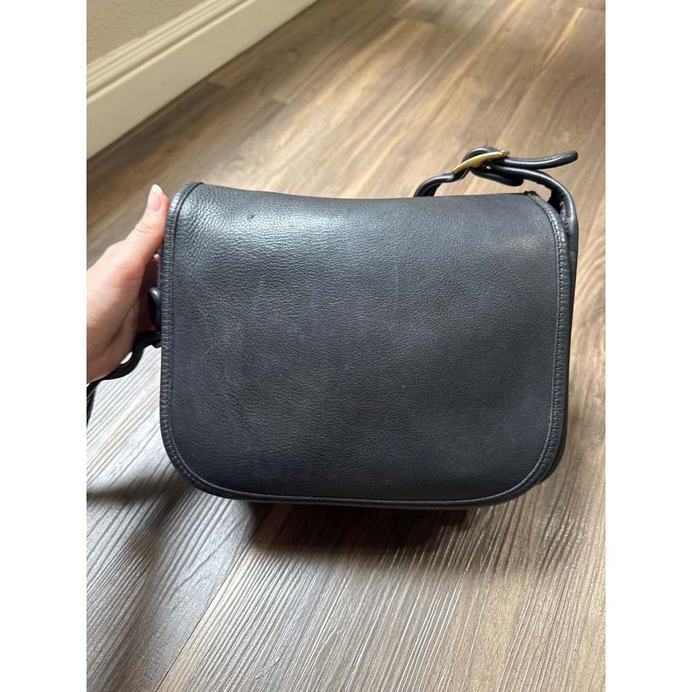 Vintage Coach 9170 Black Leather Shoulder Bag Saddle Classic Pouch Boho 90's - Picture 2 of 16